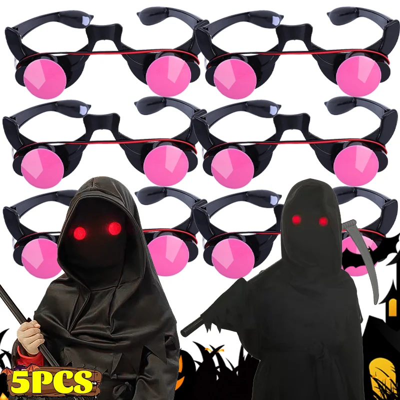 1/5pcs Halloween Horror Rode Bril Led Gloeiende Bril Scary Horror
