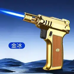 Outdoor Windproof Butane Turbo Metal Lighter - Multipurpose High - Temperature Welding Tool (E)