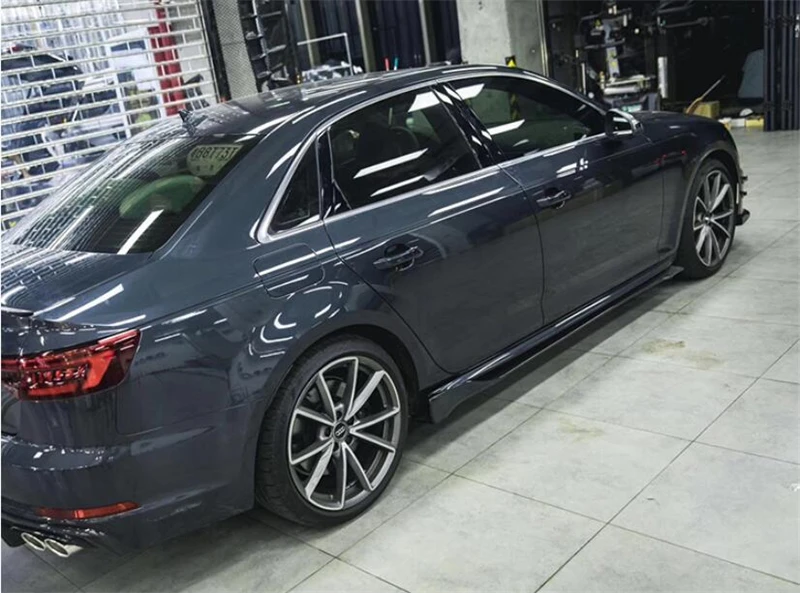 Voor Audi A4 S4 RS4 B9 B10 2017-2023 Echte koolstofvezel carrosserie zijskirt kit lip spoiler hoge kwaliteit splitters - - Racext 34