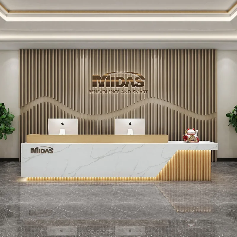 Simple Company Front Desk Reception Desk Hotel Service Hall Training Institution Bar Counter Cashier New Chinese Style