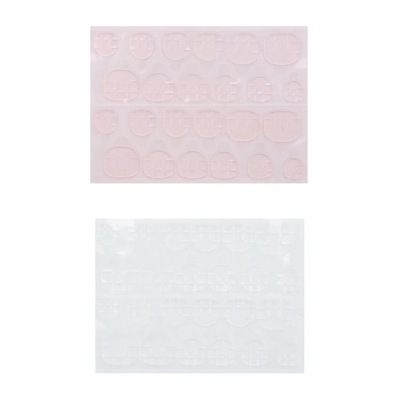 

24 Pcs Double-sided Adhesive Stickers Transparent Pink Jelly Gel Tabs for Nail Lovers Easy to Press and Remove