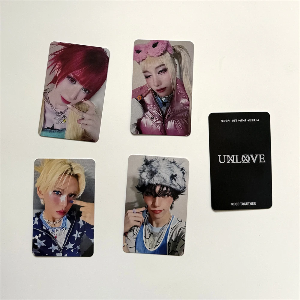 4Pcs KPOP XLOV Photocards UXLXVE Album Postcard Member Two-Sided