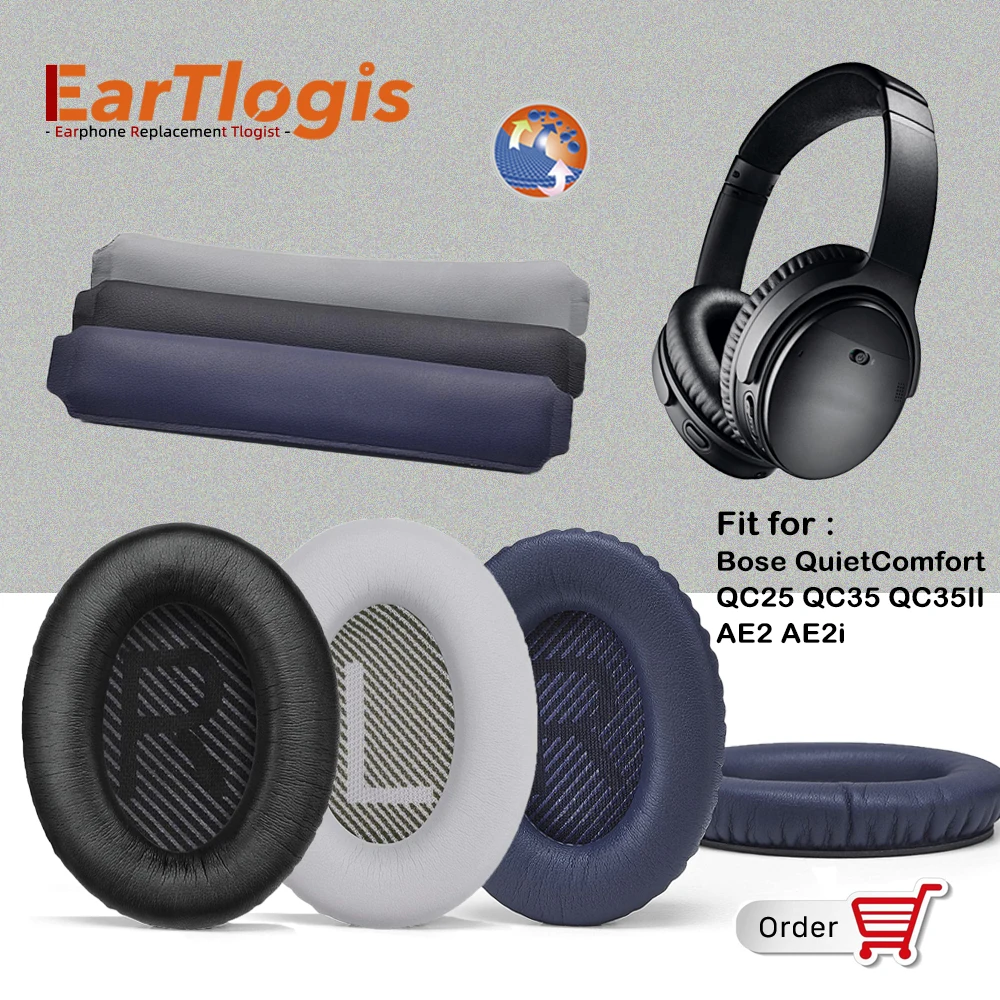 Eartlogis – 1 Jeu De Pièces De Rechange Pour Casque Bose Quietcomfort Qc25  Qc35 Qc35ii Ae2 Ae2i, Oreillettes Pare-chocs, Bandeau Velcro - Écouteurs  Accessoires - AliExpress