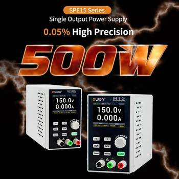 แหล่งจ่ายไฟฟ้ากระแสตรงแบบตั้งโปรแกรมได้ OWON SPE15054 SPE30054 150V 300V 500W แบบพกพาสำหรับห้องปฏิบัติการ พร้อมฟังก์ชันแก้ไขรูปคลื่น 1