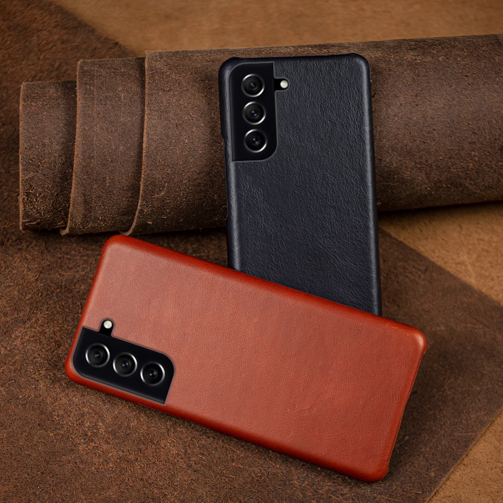 Hand Made Genuine Leather Cases For Samsung Galaxy S21 FE S20 S20FE 5G S20Plus Aesthetic Vintag Pattern Phone Shell Cover Back 4