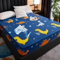 Waterproof Quilted Mattress Cover for Kids Cartoon Dinosaur Printed Bed Sheet160x200cm Single/Double/Queen/King Bed Cover180x200 1