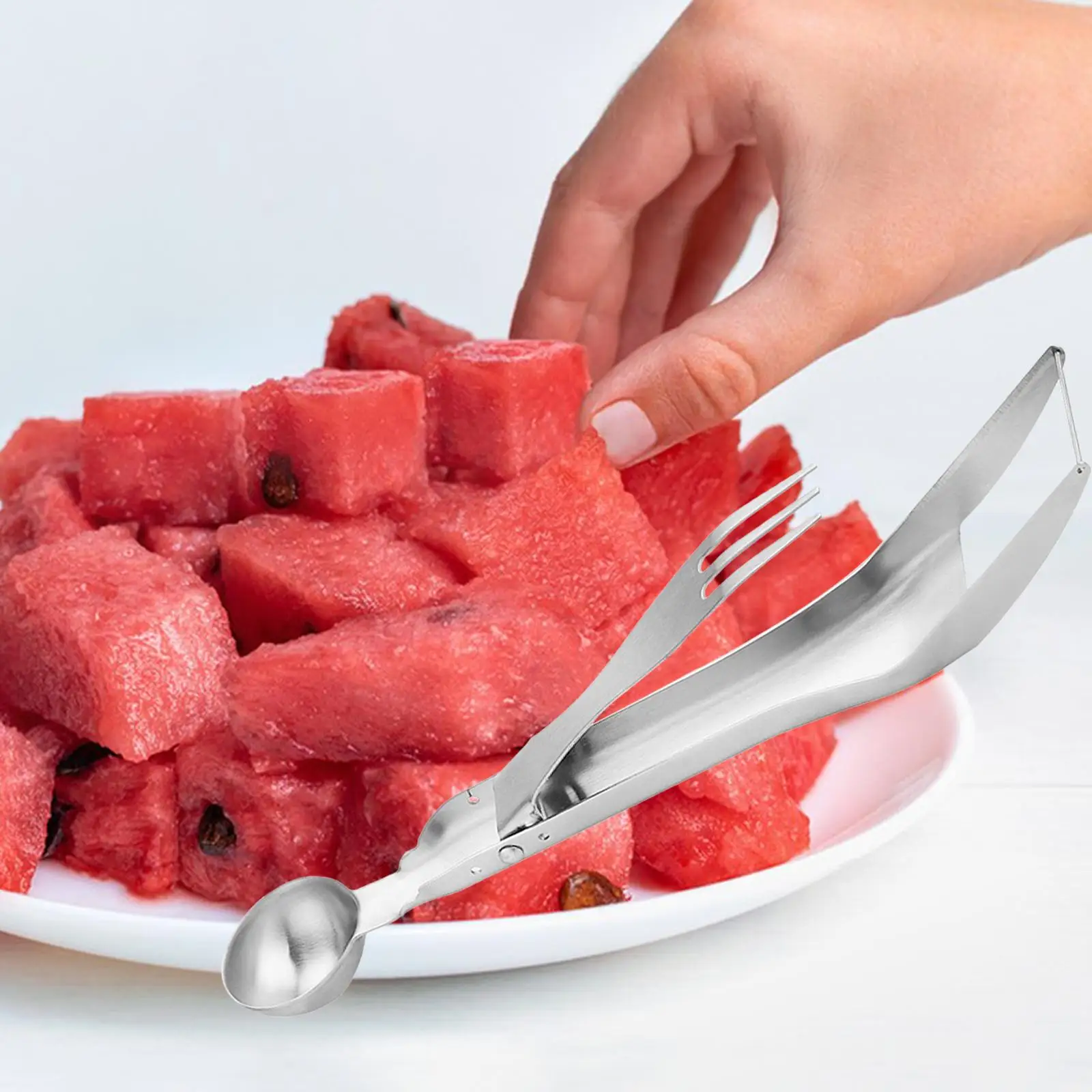 Watermelon Cutting Artifact Fruits Separator Fruit Fork Cutter Scooper Tool for Bar Family Gatherings Buffet Camping Parties