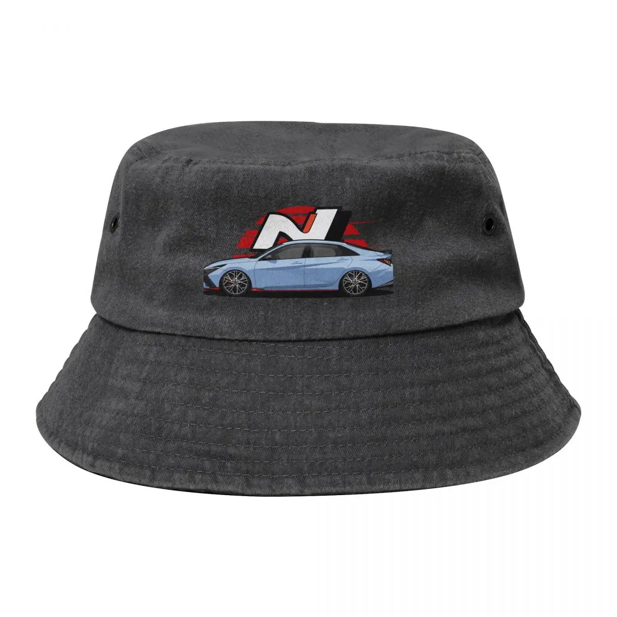 

i30N Sedan/Elantra N Side View Bucket Hat Bobble Hat dad hat Sports Cap Women Men's