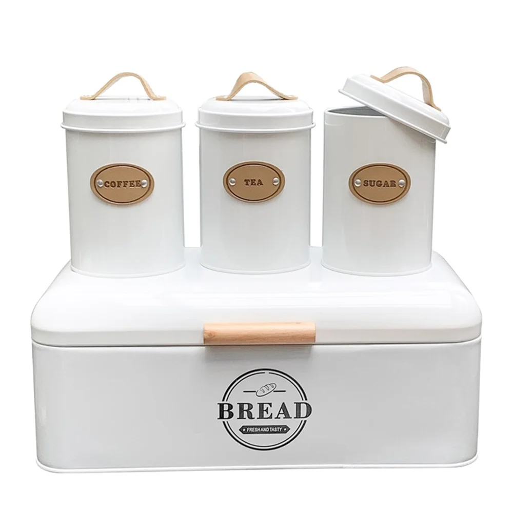 Bread Bin Morphy Richards Tea Coffee Sugar Canisters Cream Morphy