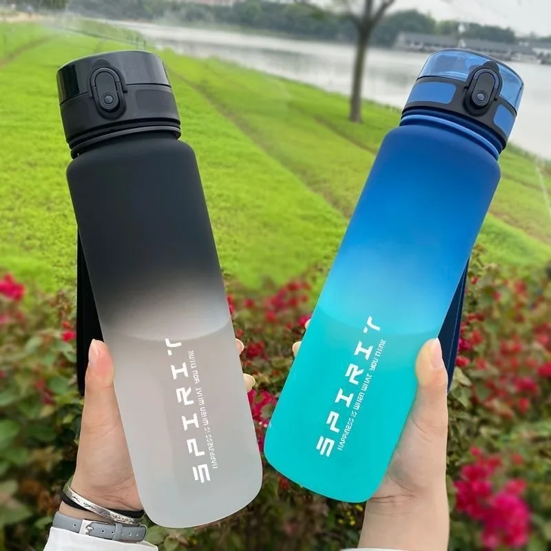 

500/1000ML Large Capacity Sports Water Bottle Leak Proof Colorful Plastic Cup Drinking Outdoor Travel Portable Gym Fitness Jugs