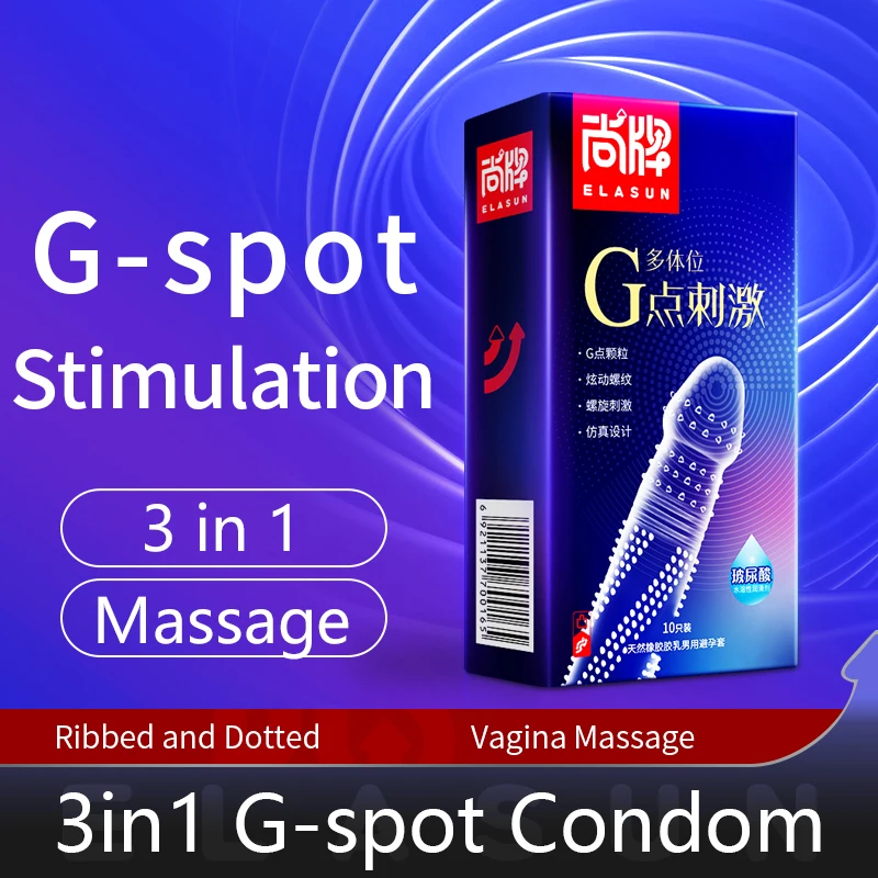 3in1 G-spot Condoms For Men Spiral Ribbed Dotted Rubber Condom Vagina Massage Stimulation Penis Sleeve Sex Tool Toys Sex Shop