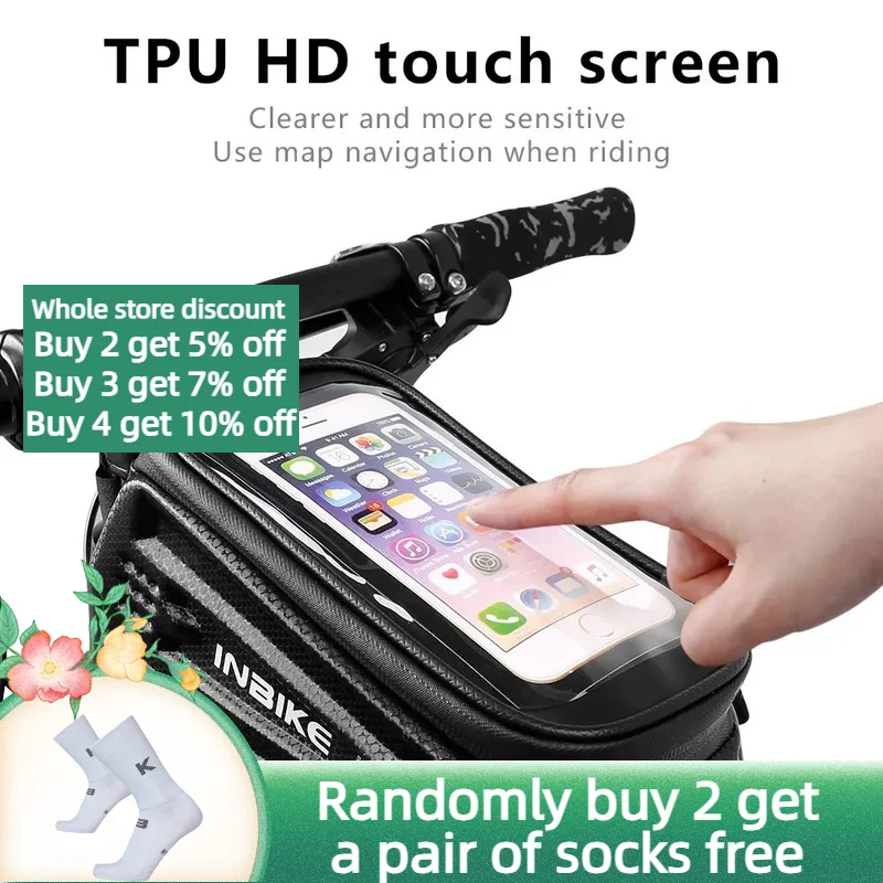 

INBIKE Bike Accessories Hard Shell Bike Bag Beam Package TPU Sensitive Touch Screen Bicycle Bag Mountain Road Riding Equipment