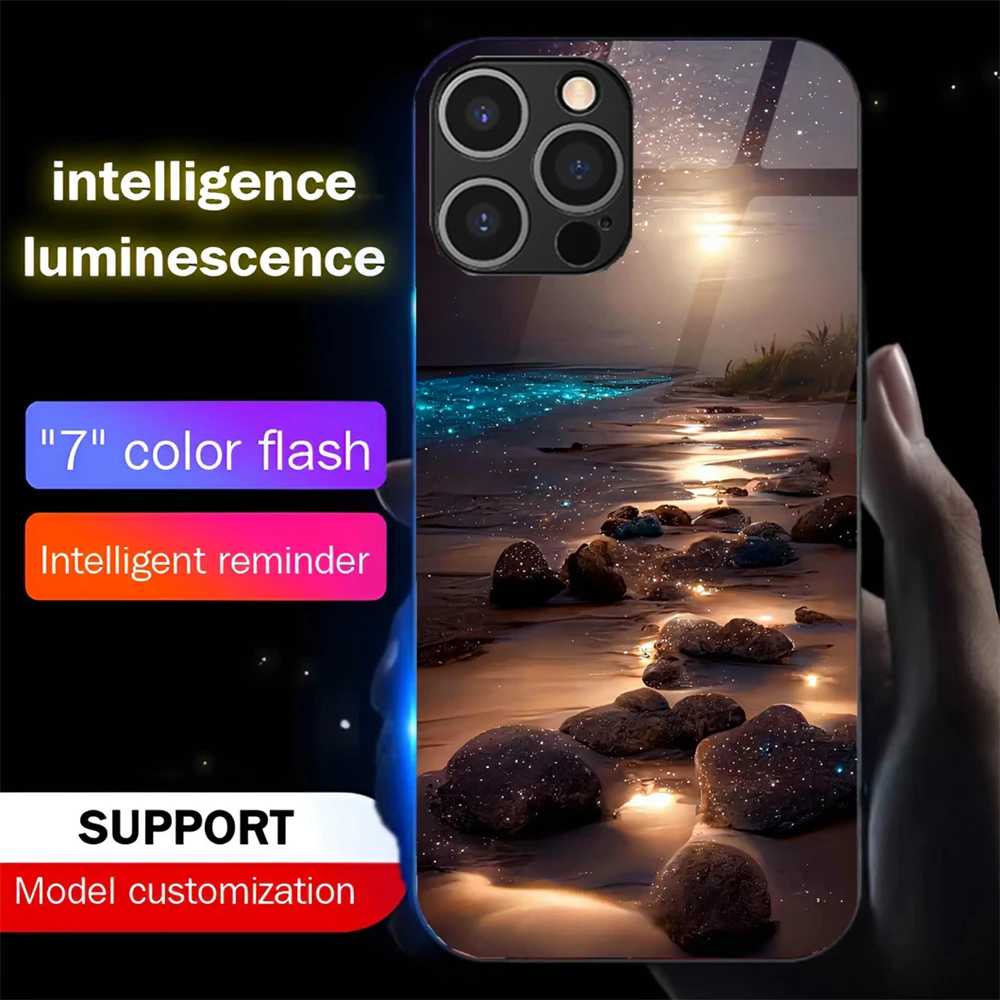 Brillante Galaxy Sky LED-Lichtleuchtende leuchtende Handyhülle, sprachgesteuerte Hülle für iPhone Air 17 16 E 15 14 13 12 Pro Max Plus – Detail 16
