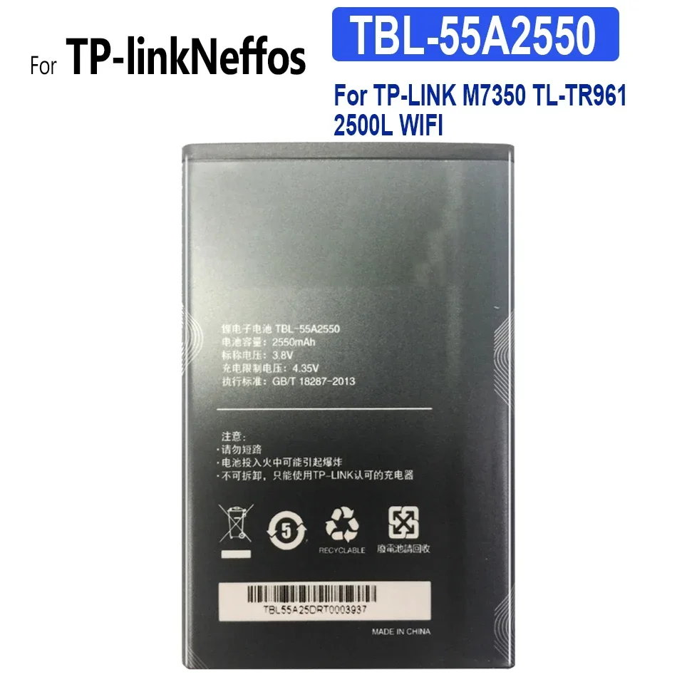Tbl-55A2550 Batteria Per Tp-Link M7350, Tl-Tr961, 2500L, 2550Mah