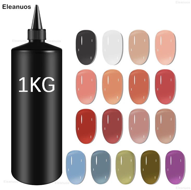 Eleanuos Wholesale 1kg No Wipe Top Coat Super Quality Soak Off UV LED Rubber Base Refill Matte Top Professional Nail Salon Use 4