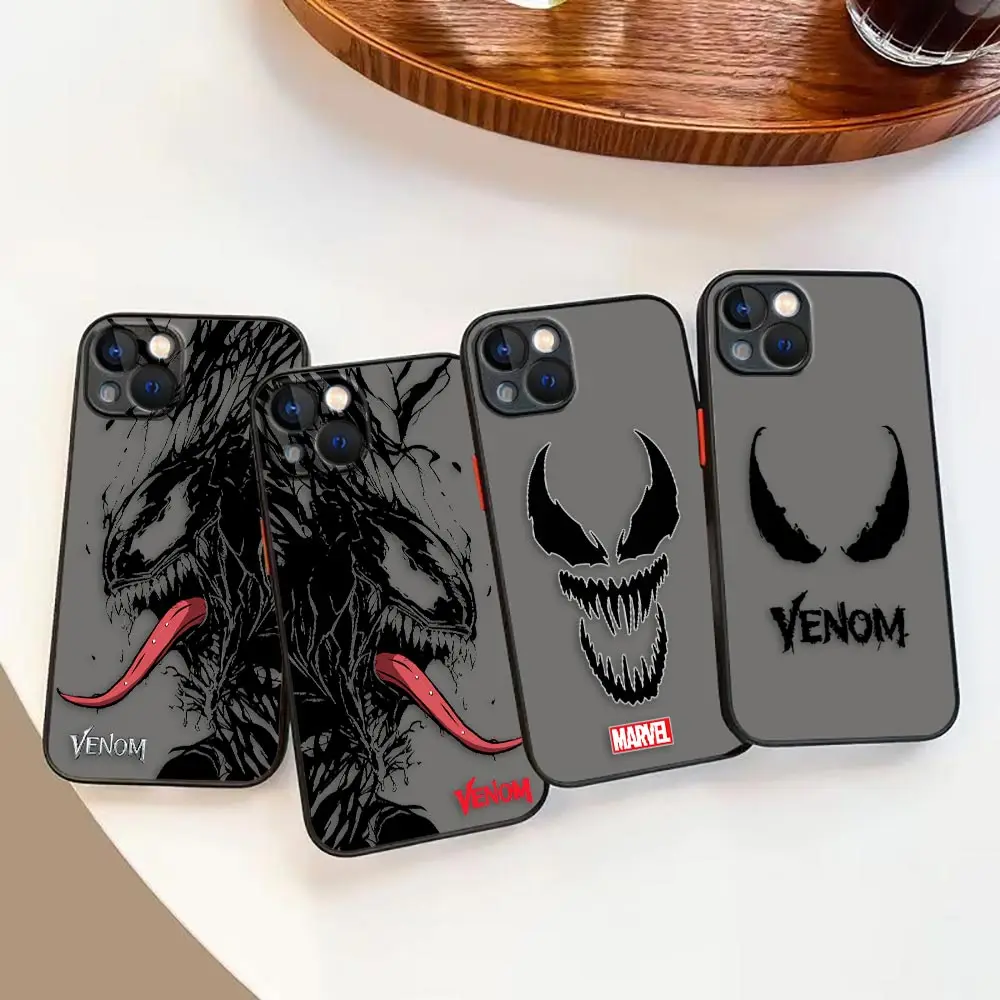 thumbnail image 2 of Funda para iPhone Apple 14 13 11 12 MINI Pro XS Max XR X 7 8 SE 2022 2020 6 Plus Funda Capa Shell Marvel Spiderman Venom LOGO, 2 of 5