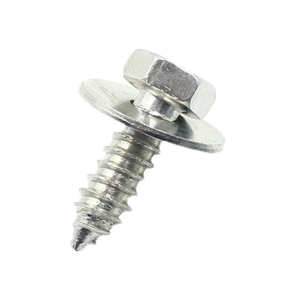 10Pcs Car Fender Screw Galvanized Silver Metal Rivet Body Interior Trim Panel Cross Hex Bolts Fastener Rivets 200pcs rivets universal plastic car body push pin rivet fasteners trim moulding clip screw driver permanent fastening