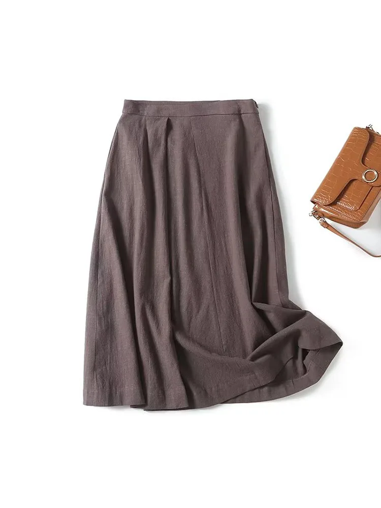 

Women 2023 Winter New Chic Fashion Simple Pleated Design Wide Pendulum Mini Skirt Vintage High Waist Side Zipper Female Skirts