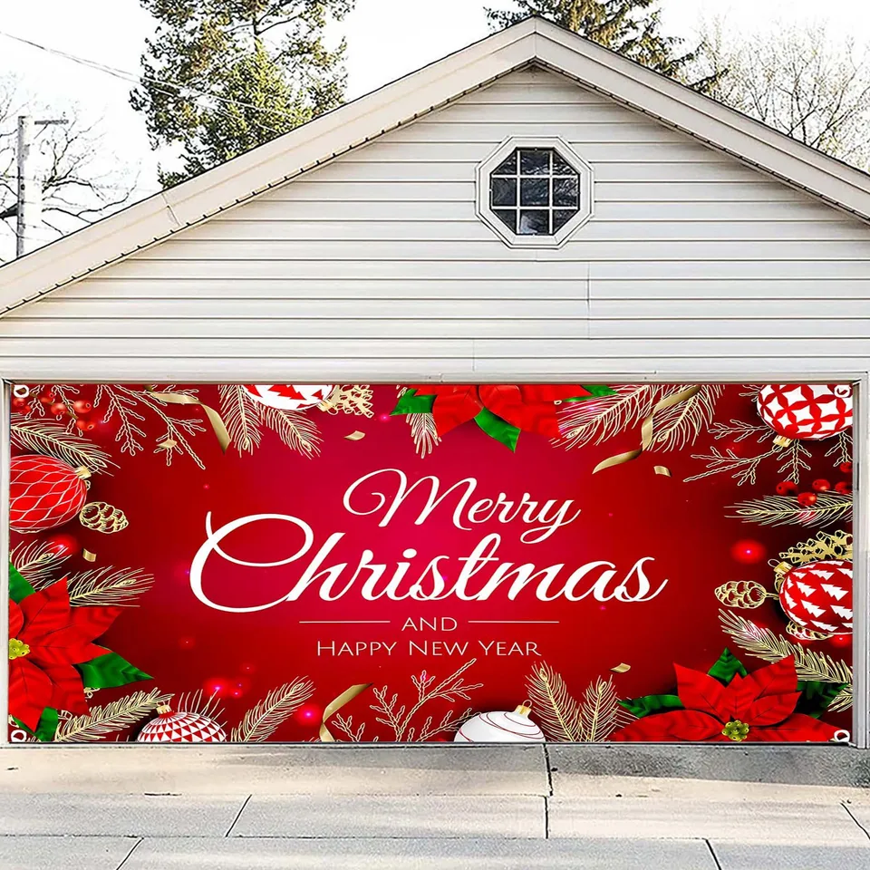 メリークリスマス、クリスマスの背景、クリスマスパーティー、サンタの写真、クリスマスガレージドアの背景、パーティーの装飾、7 x 16 メリークリスマス ホリデーバナーガレージドアカバー壁画冬屋外大型ドアカバー装飾屋内および屋外ホリデークリスマスデコレーション ... メリークリスマス、クリスマスの背景、クリスマスパーティー、サンタの写真、クリスマスガレージドアの背景、パーティーの装飾、7 x 16