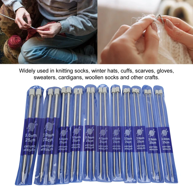 11Pcs Stainless Steel Rod Needle Knitting Set Crochet Tool Accessories  Crochet Organizer Sewing Tools Gift for Beginners - AliExpress