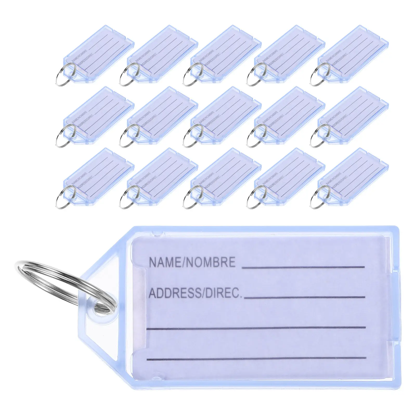 30Pcs 플라스틱 키 태그 플립 커버 라벨 창 키 식별자 키 홈 오피스 수하물 정리함 유틸리티 키체인