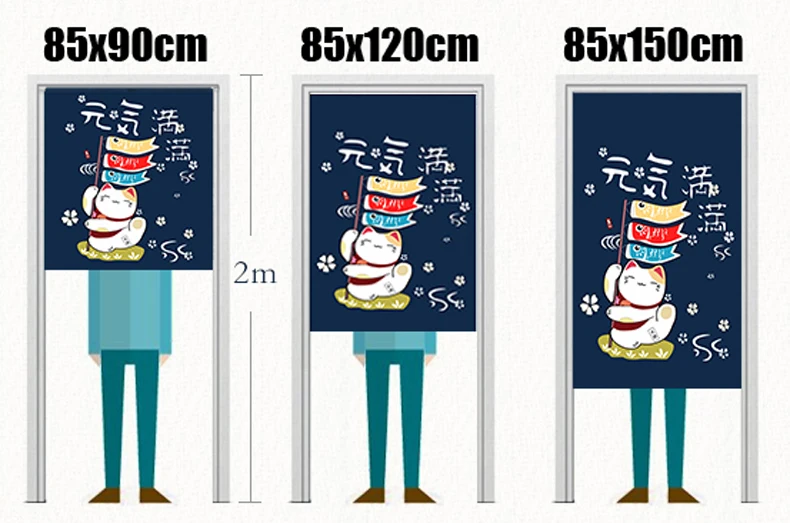 Customize Picture Size Japanese Door Curtain Printed Partition Kitchen Doorway Decorative Drapes Cafe Restaurant Tavern Decor