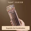 Lopet Kawaii Rotating Gel Pen School Stationery Quick Drying 0.5mm Black Core Frosted Pen Holder Signature Pens Office Writing 5