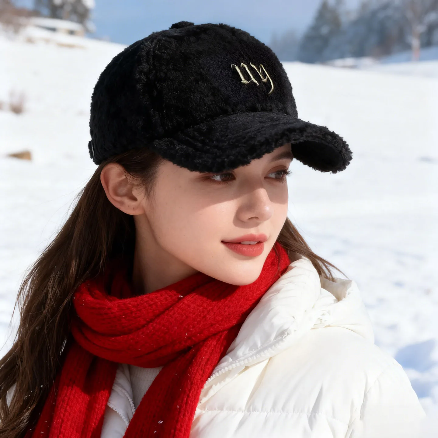Winter-Proof Baseball Cap for Women, Warm Fleece-Lined Thick Plush Cap for Men, Versatile Lamb Wool Student New Style Outdoor
