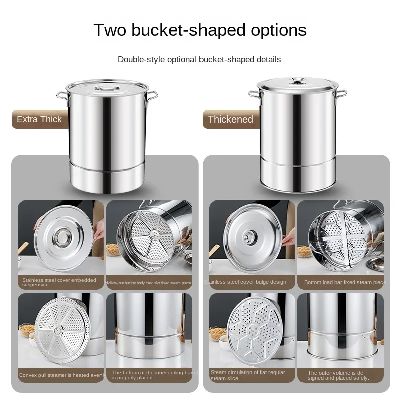 Stainless steel rice barrel steamer rice barrel with lid steamer wine barrel commercial steamer 2