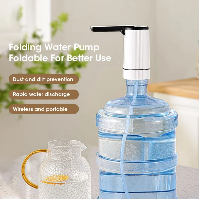 Gallon Bottle Water Pump Electric Water Dispenser USB Water Pump Foldable Automatic Water Pump Home Outdoor Electric Water Pump