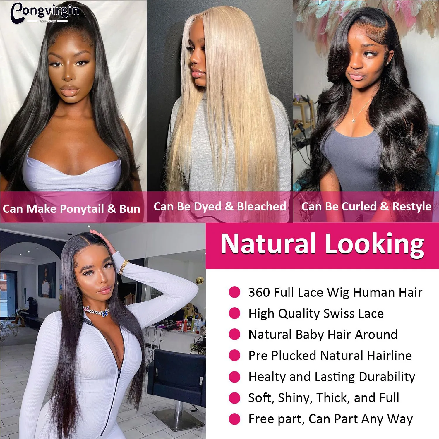 360 Lace Frontal Wig Brazilian Bone Straight HD Transparent Lace Front Human Hair Wigs For Black Women Pre Plucked Remy