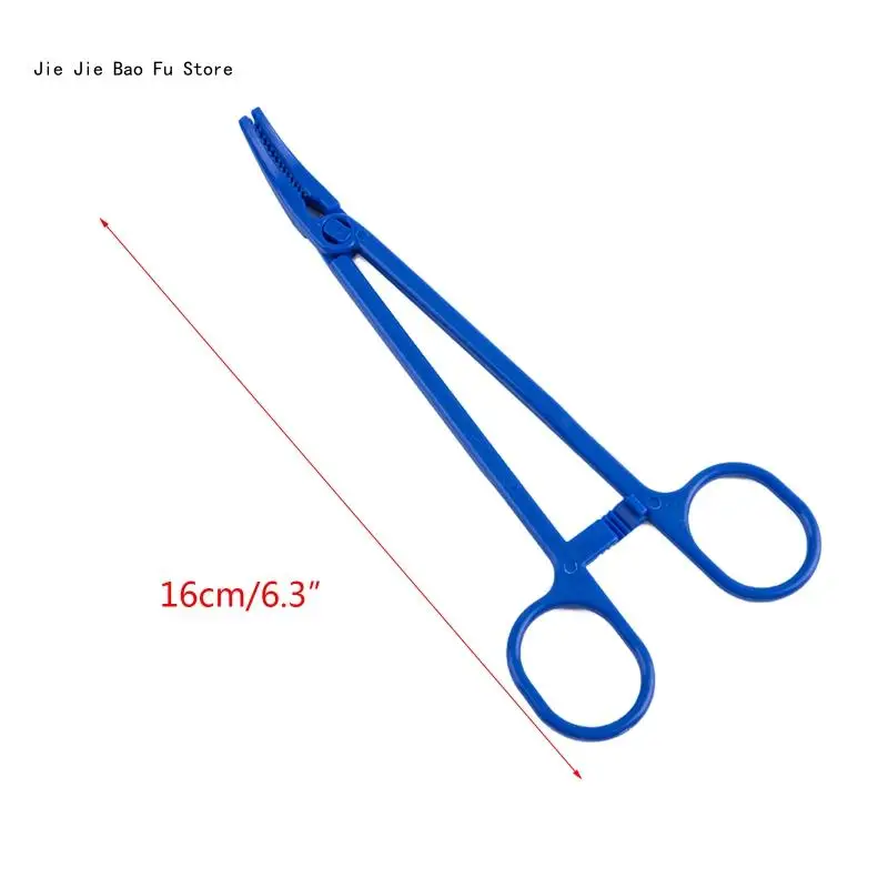 E8BD Hemostatic Pliers of for Sharp Plastic Mouth First Aid Tools PVC Material Surgical Cotton Sponge Tweezers 16cm