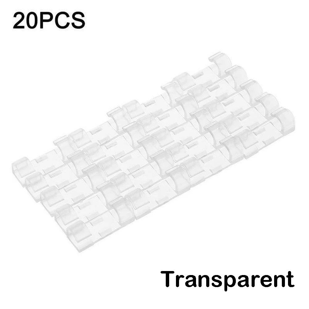 Fijador de Clip de plástico para sujetar cables, abrazadera autoadhesiva, soporte de Cable para ordenador, Cable de carga USB, 20 - AliExpress
