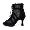 Customized Logo Team Order Black Red Dance Booties Latin Booties Salsa Ballroom Women Dance Shoes 33-44 size 6cm to 10cm Heels 6