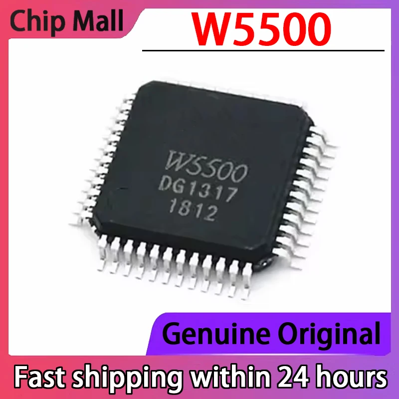 

2PCS New Original W5500 LQFP-48 Ethernet Hardware Microcontroller Chip in Stock