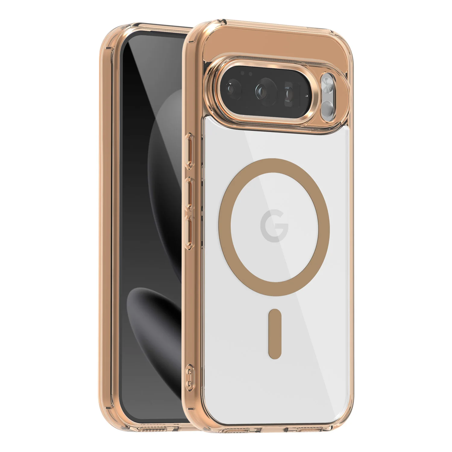 Transparent Magnetic Case with MagSafe for Wireless Charging - Metal Key Cover