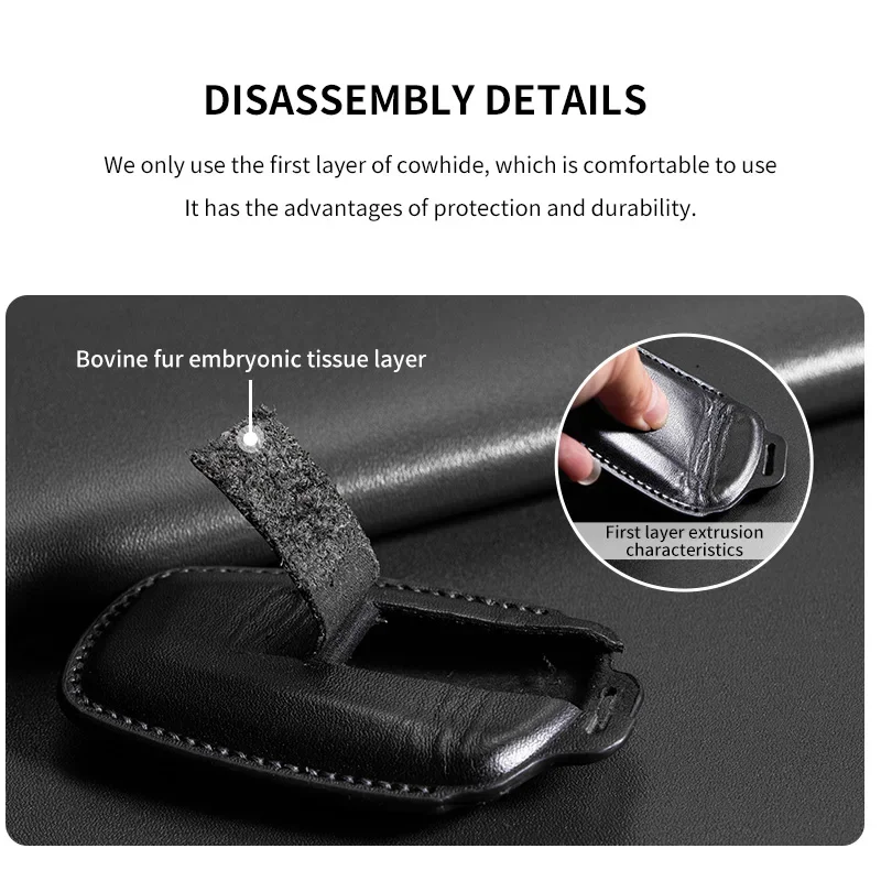 Premium Leather Car Key Case Cover - Elegant and Durable Key Accessory