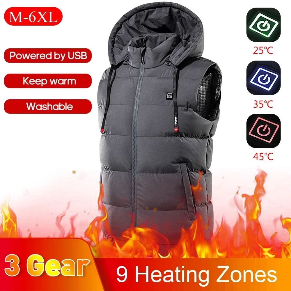 

Heating Vest Intelligent Temperature Control 9 Zone Warm Heating Vest Winter Electric Heating Vest Same Style for Men and Women