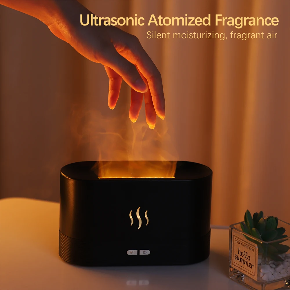Flame Fire Humidifier Aromatherapy Diffuser Ultrasonic Aromatic Essences House Air Humidifier Home Bedoom Fragrance Diffusers