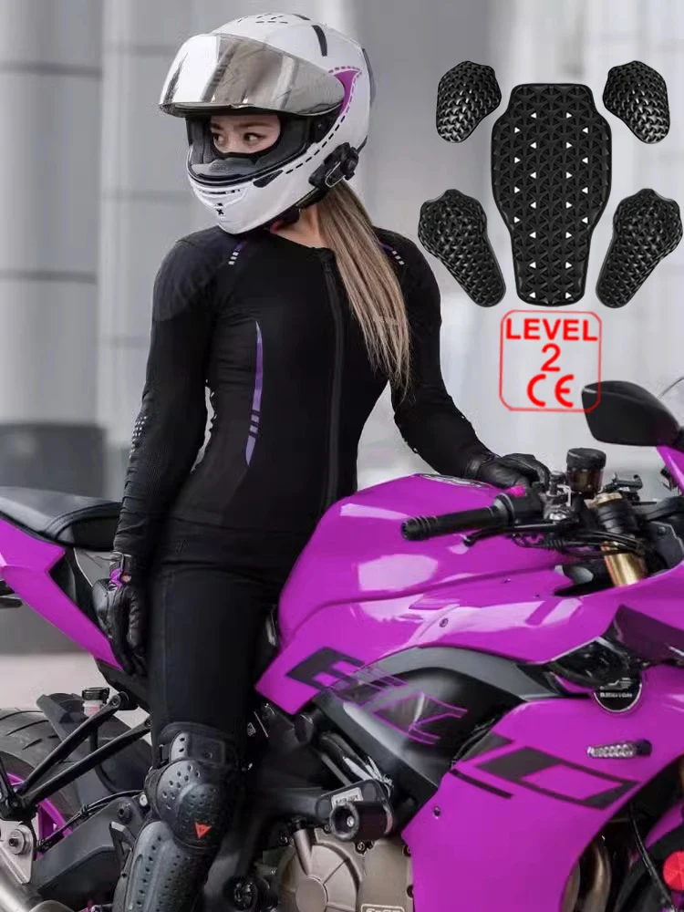 Women Motorcycle Jacket Summer Breathable Full Body Armor
