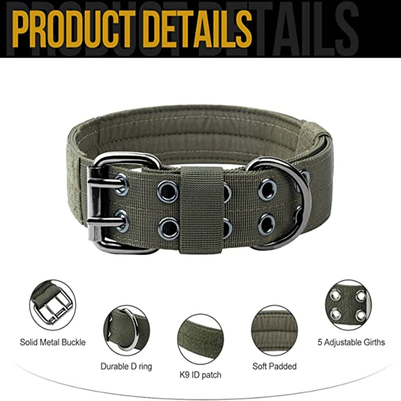Hundehalsband Aus Nylon – Gepolstert, Verstellbar (42–54 Cm), Mit Metallschnalle, Für Täglichen Gebrauch & Outdoor
