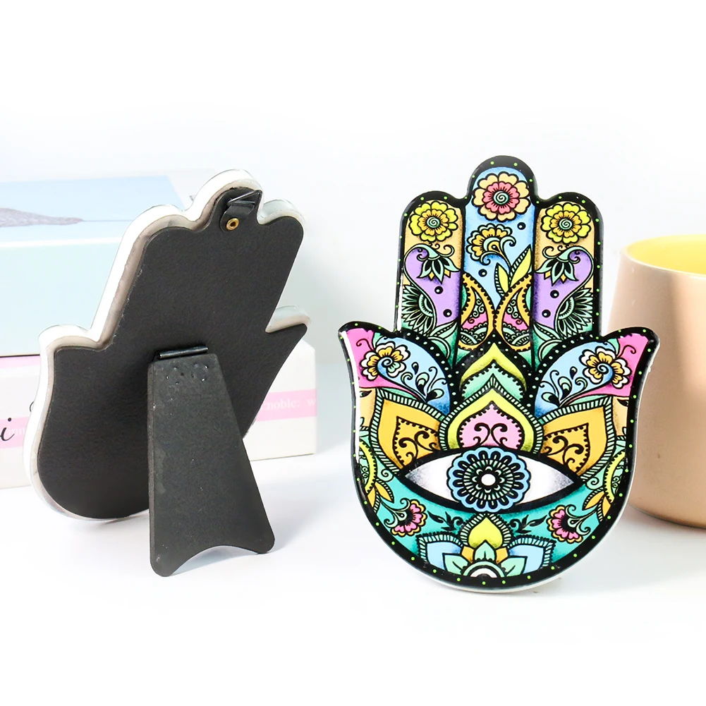 Handcrafted Colorful Ceramic Ornament - Hand of Fatima Wall Decor & Exquisite Feng Shui Gift
