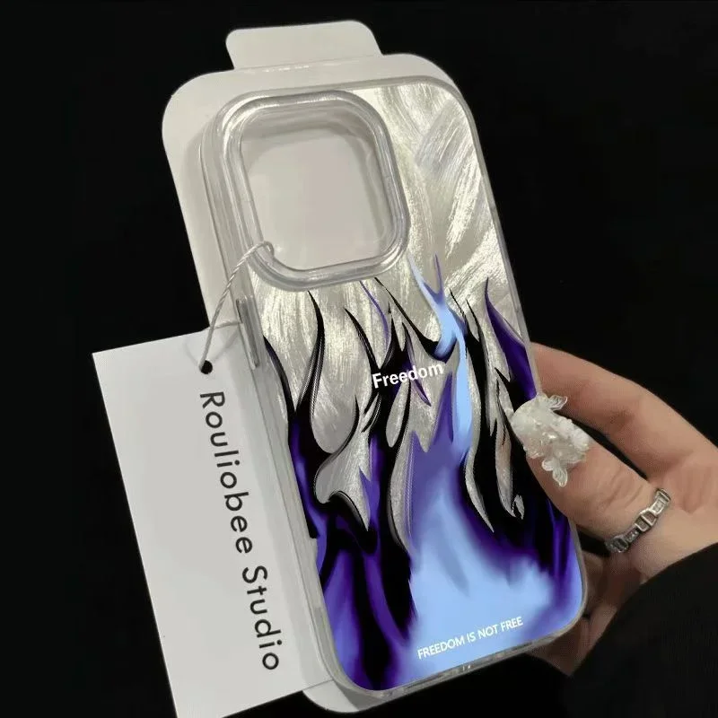 Cool Boy Plated Fire Flame Phone Case