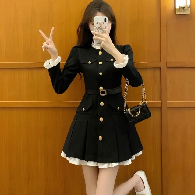 2024 Autumn/Winter New Mini Dress Women's Korean Version Slimming Elegant Socialite Style Fashionable Slim Fit Body Shaper