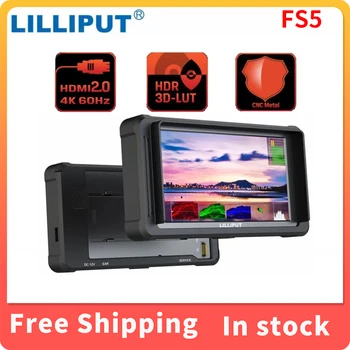 LILLIPUT FS5 카메라 DSLR 필드 모니터 비디오 초점 보조 지지대, 5.4 인치 3D LUT 3G-SDI IPS FHD 1920x1200, 4K 60Hz HDMI
