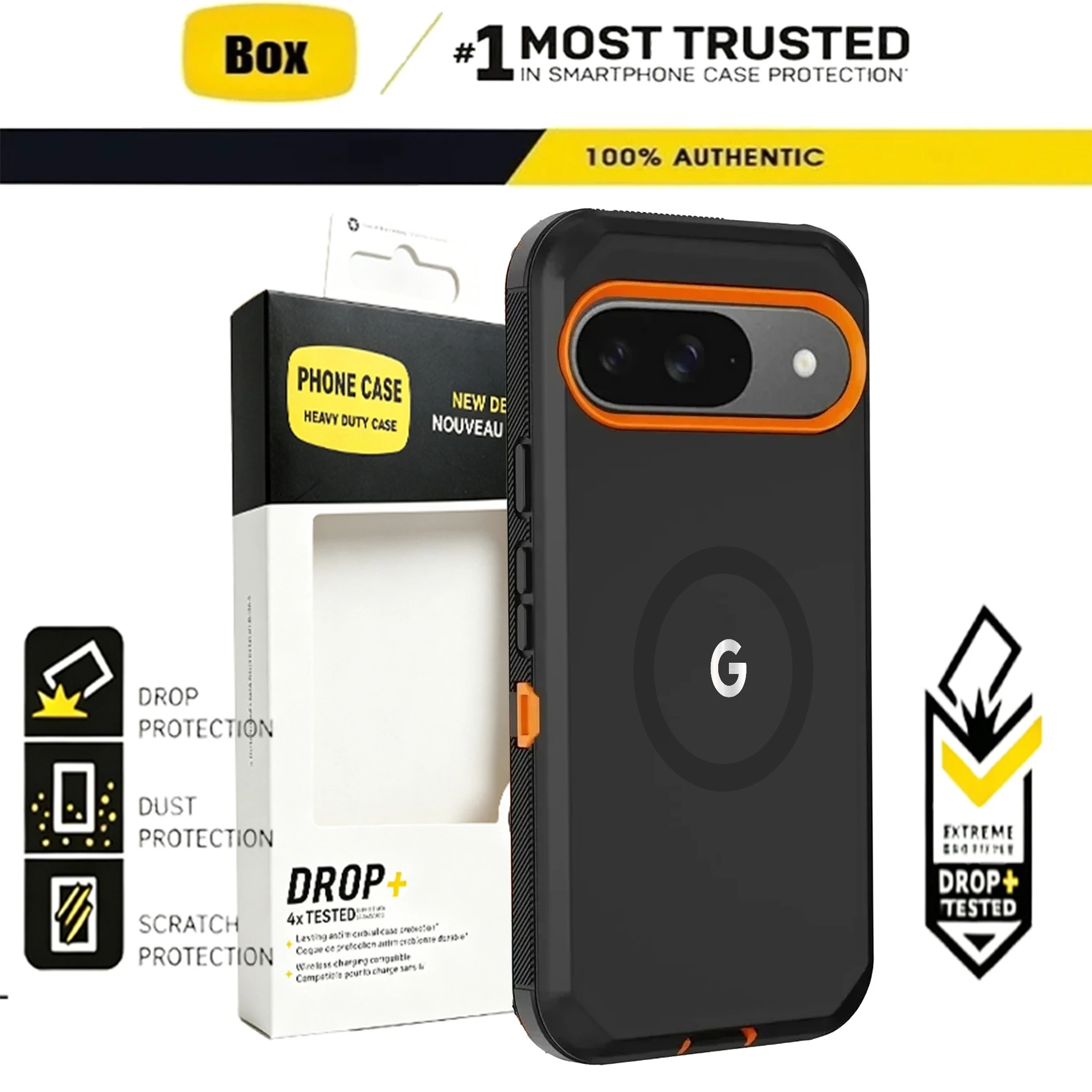Enhanced Military Grade 3-in-1 Armor Case with MagSafe Compatibility - Shockproof TPU+PC Design