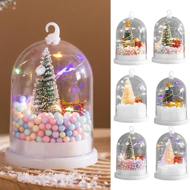Scena Della Neve Mini Albero Di Natale Regali Decorazione Natalizia Albero Di Natale In Cupola Di Vetro Albero Artificiale Colorato Natale