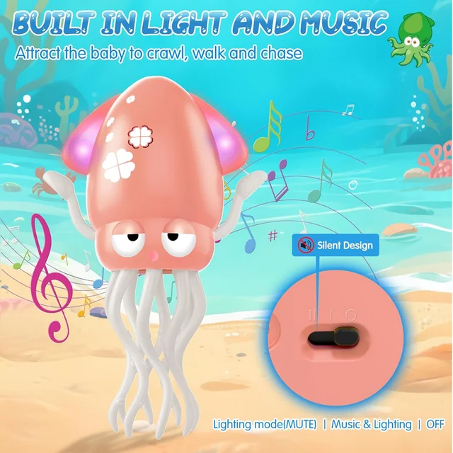 2025 Electric Dancing Squid Toy with LED & Music 4