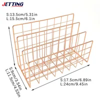 Stationery Organizer Notebook Stand Rack 3-Layer Metal Iron Mesh Holder For Magazine Document File Book Rack Organizer Office 6