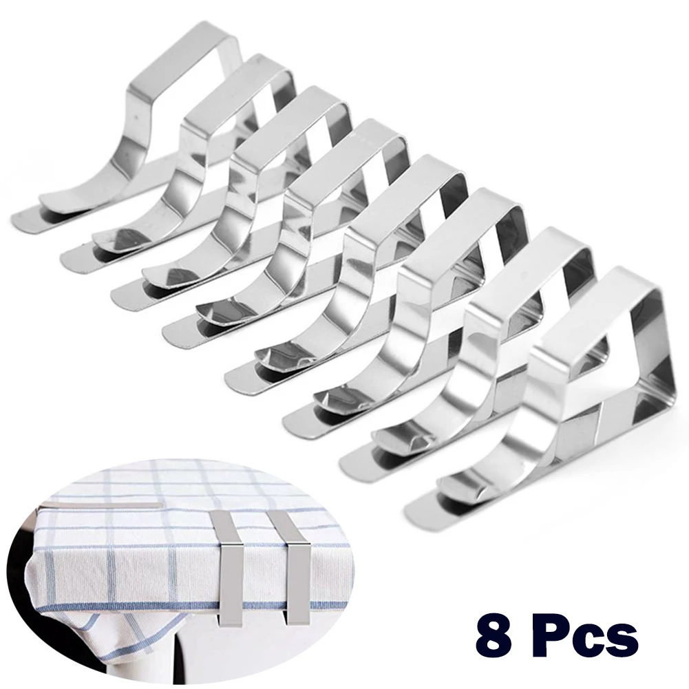

8pcs Stainless Steel Table Cloth Clip Wedding Picnic Table Cover Clip Holder For Party Wedding Table Cover Clamps Decorative